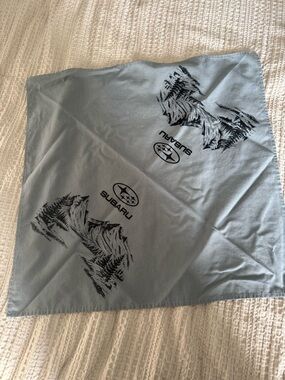 Gray Dog & Human Bandana with Mountain Print